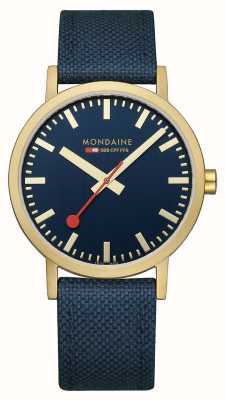 Mondaine Classico | 40 mm | quadrante blu | cinturino blu A660.30360.40SBQ