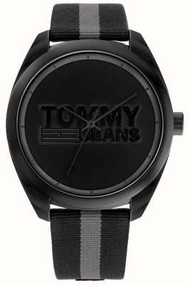 Tommy Jeans maschile | quadrante nero | cinturino in nylon nero e grigio 1792039