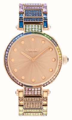 Coach Cary femminile | quadrante in oro rosa | Bracciale con cristalli arcobaleno 14503994