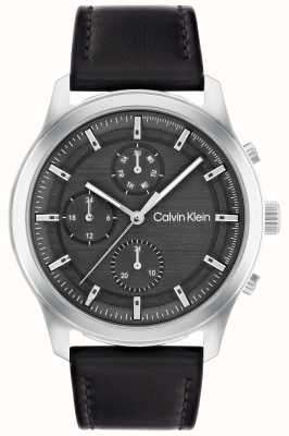 Calvin Klein maschile | quadrante cronografo nero | cinturino in pelle nera 25200211