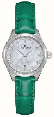 Hamilton Jazzmaster lady auto cinturino in madreperla verde H32275890