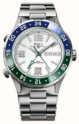 Ball Watch Company Quadrante bianco con castone blu/verde Roadmaster marine gmt DG3030B-S9CJ-WH