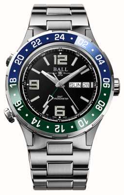 Ball Watch Company Quadrante nero con castone blu/verde Roadmaster marine gmt DG3030B-S9CJ-BK