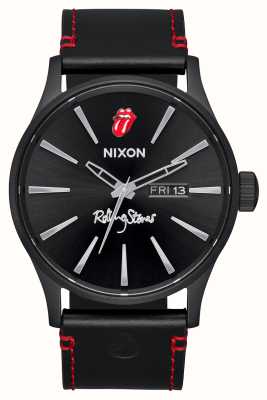 Nixon Rolling Stones sentinella in pelle nera e rossa A1354-001-00
