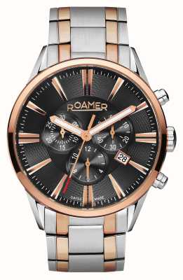 Roamer Crono superiore | quadrante nero | bracciale in acciaio inossidabile bicolore 508837 49 85 50