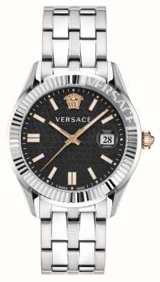 Versace Tempo Greca | quadrante nero | bracciale in acciaio inossidabile VE3K00322