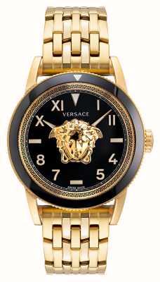 Versace V-palazzo | quadrante nero | bracciale in acciaio pvd oro VE2V00322