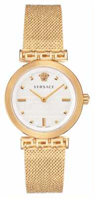 Versace meandro | quadrante bianco | bracciale in maglia pvd oro VELW00820