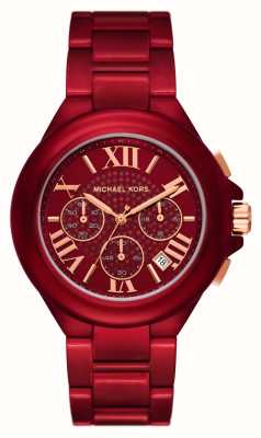Michael Kors Camillo | quadrante cronografo rosso | bracciale in acciaio inossidabile rosso MK7304