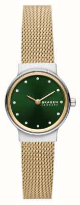 Skagen Freja lille femminile | quadrante verde | bracciale in acciaio inossidabile dorato SKW3068