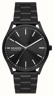 Skagen Fondina da uomo | quadrante nero | bracciale in acciaio inossidabile nero SKW6845