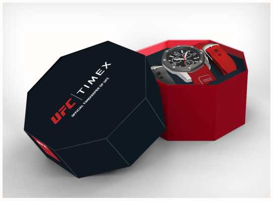 Timex X ufc icon set regalo cronografo quadrante nero / silicone rosso TWG047400