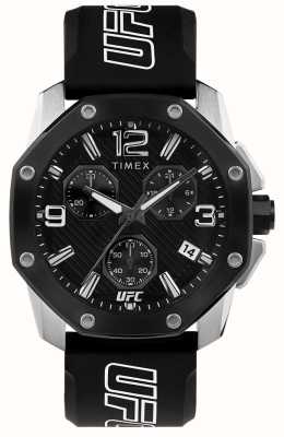 Timex x UFC Icona cronografo quadrante nero / silicone nero TW2V58600