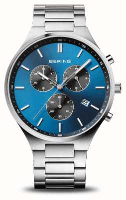 Bering Titano crono | quadrante blu | bracciale in titanio 11743-707