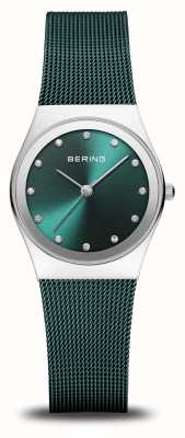 Bering classico | quadrante verde | bracciale in maglia di acciaio pvd verde 12927-808