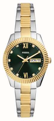 Fossil Rossella | quadrante verde | bracciale bicolore in acciaio inossidabile ES5240
