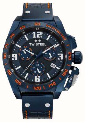 TW Steel maschile | campionato mondiale di rally | quadrante cronografo blu | cinturino in pelle blu TW1020