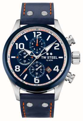 TW Steel Volante | quadrante cronografo blu | cinturino in pelle blu VS90