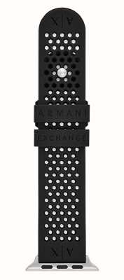 Armani Exchange Cinturino per orologio Apple (42/44/45 mm) in silicone nero AXS8010