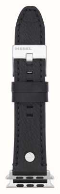 Diesel Cinturino per orologio Apple (42/44/45 mm) in pelle nera DSS0001