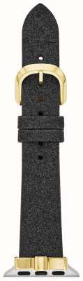 Kate Spade Cinturino per Apple Watch (38/40/41 mm) in pelle glitter nera KSS0144