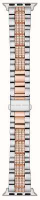 Michael Kors Cinturino per Apple Watch (38/40/41 mm) in acciaio inossidabile bicolore MKS8005