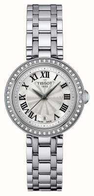Tissot Bellissima | quadrante argento | set di diamanti | bracciale in acciaio inossidabile T1260106111300