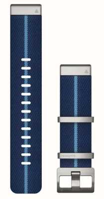 Garmin Solo cinturino per orologio Quickfit® 22 marq - cinturino in nylon intrecciato jacquard a righe, indaco 010-13225-10