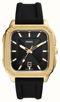 Fossil Iscrizione | quadrante nero | cinturino in silicone nero FS5981