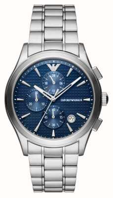 Emporio Armani Uomo | quadrante blu | bracciale in acciaio inossidabile AR11528