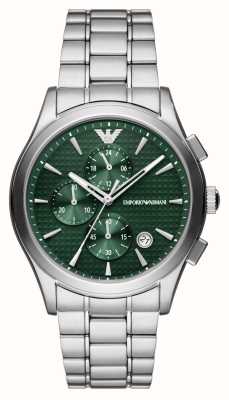 mporio Armani Uomo | quadrante cronografo verde | bracciale in acciaio inossidabile AR11529