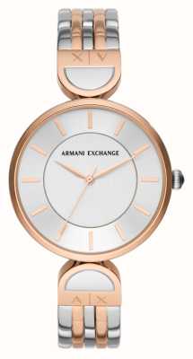 Armani Exchange femminile | quadrante argento | bracciale bicolore in acciaio inossidabile AX5383