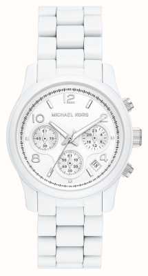 Michael Kors Pista femminile | quadrante crono bianco | bracciale in acciaio inossidabile bianco MK7331