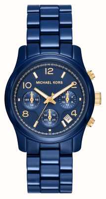 Michael Kors Pista femminile | quadrante crono blu | bracciale in acciaio inossidabile blu MK7332