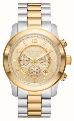 Michael Kors Pista | quadrante crono oro | bracciale in acciaio inossidabile bicolore MK9075