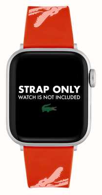 Lacoste Cinturino Apple Watch (38/40mm) stampa coccodrillo in silicone arancione 2050020
