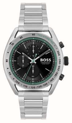 BOSS Campo centrale maschile | quadrante cronografo nero | bracciale in acciaio inossidabile 1514023