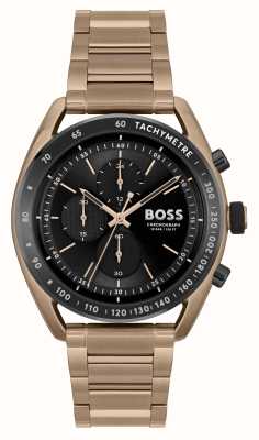 BOSS Campo centrale maschile | quadrante cronografo nero | bracciale in acciaio con IP oro 1514027