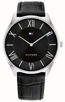 Tommy Hilfiger Uomo | quadrante nero | cinturino in pelle nera 1710516