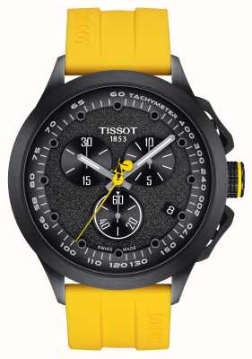 Tissot Edizione 2023 t-race cycling tour de france quadrante nero / caucciù giallo + pelle nera T1354173705105
