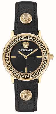 Versace Quadrante nero V-tribute (36 mm)/pelle nera VE2P00222