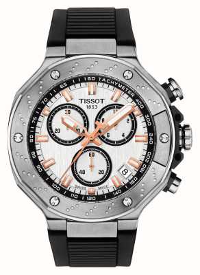 Tissot Cronografo T-race | quadrante crono bianco | cinturino in silicone nero T1414171701100