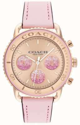 Coach Incrociatore da donna | quadrante in oro rosa | cinturino in pelle rosa 14504123
