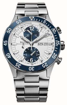Ball Watch Company Cronografo soccorso Roadmaster | 41 mm | edizione limitata | quadrante bianco | bracciale in acciaio inossidabile DC3030C-S1-WH