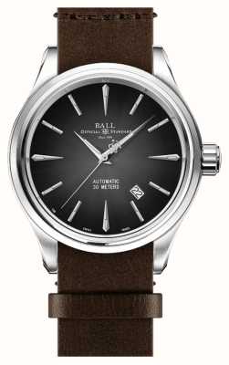 Ball Watch Company Leggenda del capotreno | 40 mm | edizione limitata | quadrante nero | cinturino in pelle marrone NM9080D-L1J-BK