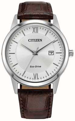 Citizen Uomo | guida ecologica | quadrante argento | cinturino in pelle marrone AW1780-25A