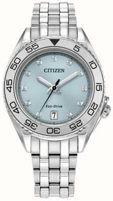 Citizen Diamante da donna | guida ecologica | quadrante blu | bracciale in acciaio inossidabile FE6161-54L