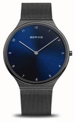 Bering Quadrante blu ultra sottile / cinturino in maglia di acciaio inossidabile nero 18440-227