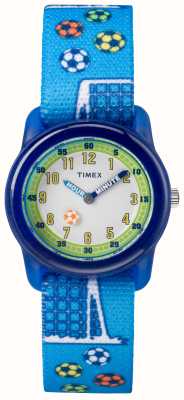 Timex Pallone da calcio per bambini (29 mm) quadrante bianco / cinturino blu TW7C16500