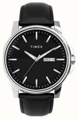 Timex Abito da uomo quadrante nero cinturino in pelle nera TW2V79300